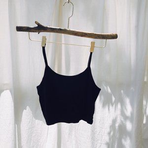 Black cotton crop top